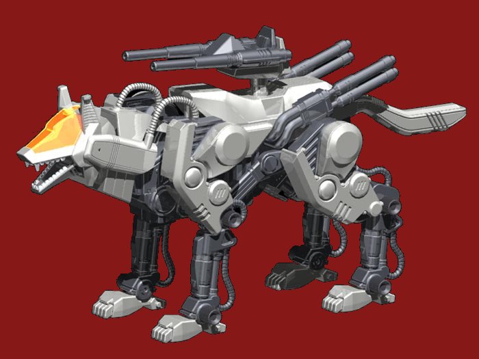 silver command wolf standing